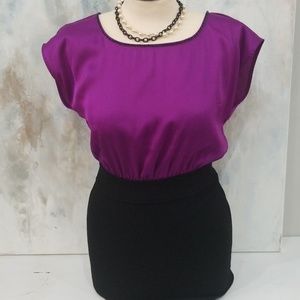 NBW Purple and black beaded silk dress